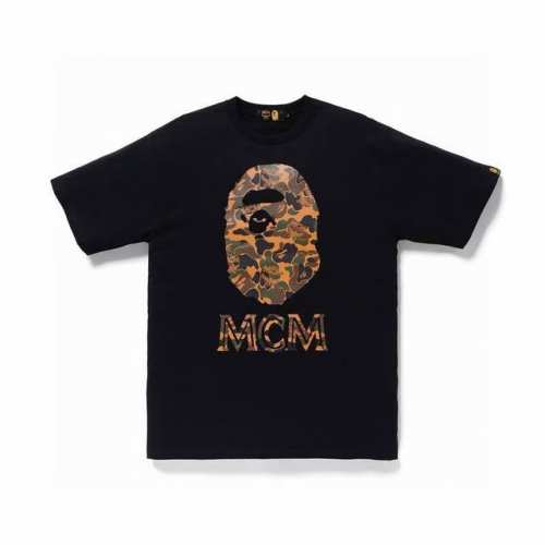 00139款A Bathing Ape X Mcm Camo Ape Head 联名系列 迷彩猿人短袖T恤 男女同款 码数Smlxlxxl 黑色白色