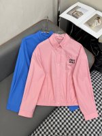 miumi* 25Ss新款长袖衬衫 字母绣花装饰 经典版型 两色三码Sml