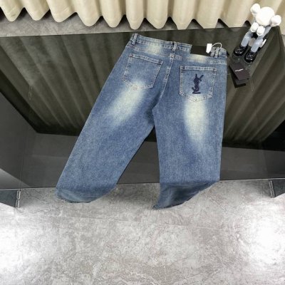 爆款 Saint Laurent Slp圣罗兰专柜新品经典款口袋刺绣小脚牛仔裤 圣罗兰家顶级用料超柔高棉水洗牛仔面料实打实的专柜千元以上的用料，无敌奢华感 细节