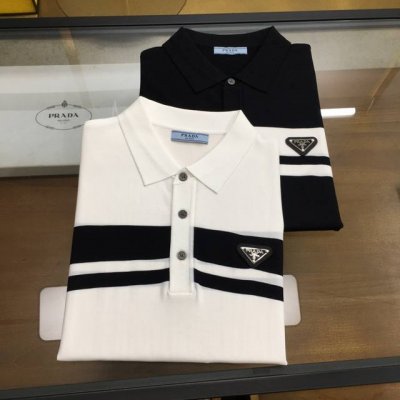 新品上市 prad... 25Fw新品发售商务休闲男士短袖polo衫，重磅推荐，高级成衣，专柜同步 时尚圆领短袖翻领T恤，采用进口棉加竹纤维伊利特面料，行走的空