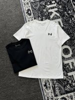 under Armour 安德玛 Ua 胸前贴布刺绣Logo情侣短袖T恤 小红书热门爆款，明星网红同款穿搭，男女日常通勤穿搭必备单品！ 高品质260克高克重双纱