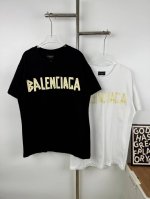 款号L4 新款Balenciaga巴黎世家胶带破洞短袖 质棉质平纹针织圆领 T 恤，料采用100%进口棉！高密度进口270克重面料 高温染色 后定而成！三标齐全