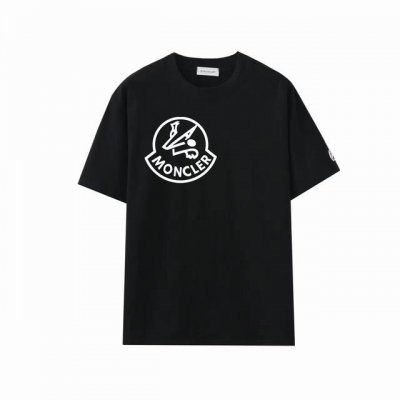 款号：G2158 2025早春Moncler 蒙口 官网同款印花图案 双纱纯棉短袖 - 260G双纱纯棉顶级面料 手感柔软 百分百纯棉独家出货 定染硫化黑无尘处