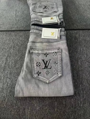 oc-495 Lv 路易威登凹凸立体压花高弹长裤 23Ss驴家最新超柔牛仔长裤 驴家顶级用料超柔高棉水洗牛仔面料每一件水洗费用高达常规工艺三倍之多 触感极致细腻