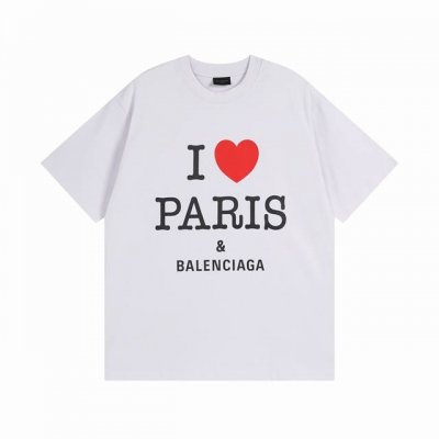 Balenciaga 巴黎世家2025 Ss 正面I Love paris& Balenciaxx艺术印花短袖T恤 本市场No.1的质量 真正天花板品质 全部原