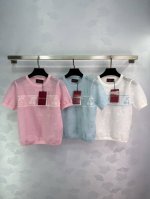 gucc*25春夏新款针织圆领短袖樱桃双G字母Logo提花装饰 超薄透气舒适 时髦百搭夏日炎炎必备单品 尺码Sml。T226B