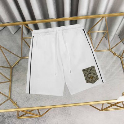 Gucci 古驰皮标口袋纯棉短裤卫裤 1:1对版面料300克毛圈高克重百分百纯棉 提前做过预缩水1×1双纱洗一辈子都不会变形的 男女同款 官网细节 字母Logo