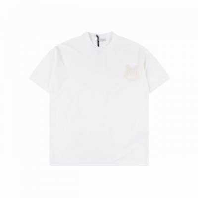 moncler 蒙口 25Ss M字母猫耳朵刺绣短袖 情侣圆领短袖T恤 独家定制 G 32 支双纱纯棉面料 质感非常柔软舒适 100% 区别市场的顶级面料 不缩