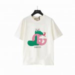 实拍细节图+尺码表 Gucci 古驰 灵蛇双Glogo印花短袖 面料：规格采用实打实240G 100%纯棉 针织内的兰博基尼，定织定染！属于高敏感特殊色 我们对