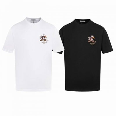 上新款号 M1083 2025早春Moncler 蒙口 官网同款印花图案 双纱纯棉短袖 - 260G双纱纯棉顶级面料 手感柔软 百分百纯棉独家出货 定染硫化黑无