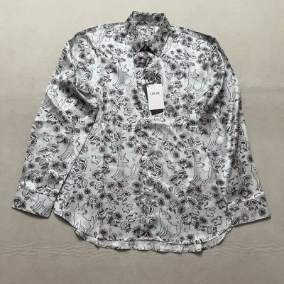 Dior满印花狗长袖衬衫