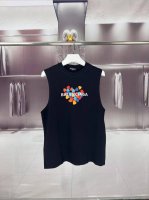 balg*巴黎世家 2025夏季520爱心花型字母小标Logo印花坎肩汗背心 运动健身 简约风 走秀款 圆领无袖T恤衫 宽松版型 男女同款 上身效果很赞 透气