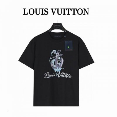 lv 路易威登船锚短袖 款号:Lv07 黑色 240克重磅小落肩100%棉T恤 Os版型 宽松有型好搭配 采用精梳紧密赛络工艺 面料更耐磨 袖口以及下摆三排紧密
