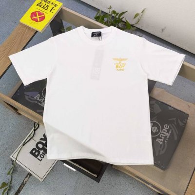款号 Dg25624 2025新款Boylondon烫金老鹰翅膀朋克风字母Logo图案印花休闲情侣短袖T恤 经典图案设计 朋克不羁 采用250G克重纯棉面料 印