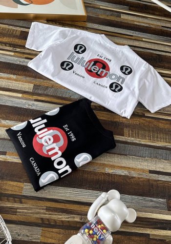 露露夏季新款，严选精选 男士日常通勤穿搭，Lululemon露露情侣款乐蒙经典系列 印花短袖T恤明星穿搭款 280克全棉透气面料 -前后经典印花工艺，后背经典L