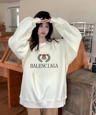 Balenciaga巴黎世家皇冠麦穗春季圆领卫衣 原版面料高版本高品质 网红明星同款 优选新疆华棉面料 pu直喷印花Logo工艺 定制定染 手感非常舒服 超级百