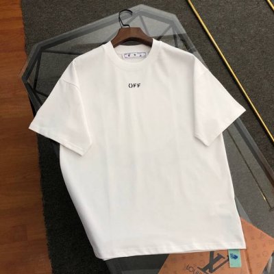 off-White 2025新款字母Logo印花短袖T恤 原版面料高版本高品质 网红明星同款 采用定织定染高克重原版面料，洗水完高达280G纯棉面料，螺纹增加到