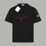 款号：G2163 2025早春Moncler 蒙口 官网同款印花图案 双纱纯棉短袖 - 260G双纱纯棉顶级面料 手感柔软 百分百纯棉独家出货 定染硫化黑无尘处