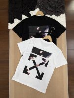 off-White 卡拉瓦乔油画箭头 高街宽松圆领短袖T恤 面料 240克定制高密度纯棉面料 工艺: 整件衣服采用精密压花 三针五线工艺立体有质感保证与Zp原版