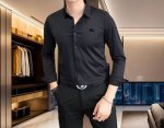 BURBE** 巴宝莉2025早春新款男士原单休闲长袖衬衫 官网同步发售 简洁时尚百搭 高端品质无缝切割包边 立体刺绣战马logo图案设计 定制进口锦氨天丝棉面
