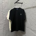 polo* 拉夫*劳伦 2025春夏新款 经典字母小马刺绣 定制双纱平纹纯棉面料 短袖T恤 男女同款 颜色：黑色 白色 安哥拉红色 尺码： S 90-130斤