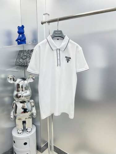 pra*普拉达 25Ss新款春夏Logo徽标刺绣短袖翻领T恤polo K 经典商务男款，高端男装的天花板级别的商务男款！简约时尚大气不失优雅，单穿内搭体面过人，
