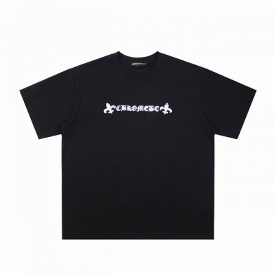 Chrome Hearts 克罗心 24Ss龟裂印花Logo短袖T恤 原版面料开发，官方专柜同款！ 螺纹定织定染无色差！采用通肩拉条工艺，百洗不变形！ 采用24
