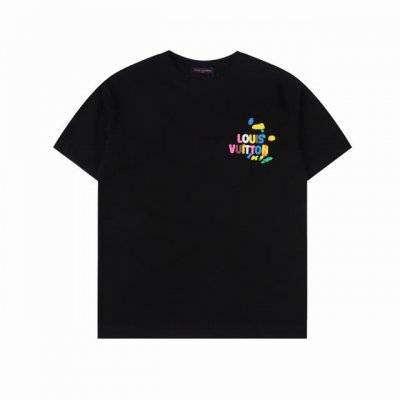 Louis Vuitton 路易威登 25Ss 涂鸦彩色字母发泡印花短袖T恤 面料采用高克重280G重精梳棉，定制1:1螺纹，面料舒适亲肤无异感， 制定染面料，