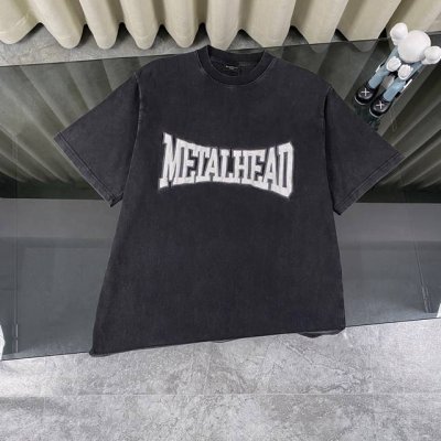 Balenciaga巴黎世家2025新款水洗款贴布绣Logo 圆领短袖T恤 面料: 300重磅纯棉，随意对比 采用特定重磅32S精棉平纹针织面料，300克重；搭