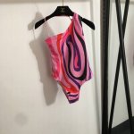 款号20252813 Pucc*新款拼色印花露背连体泳衣，粉红色，S-Xl，