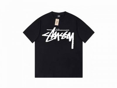 款号Hn782 高品质版本，区别通货 斯图西Stussy 基础款印花 短袖T恤 男女同款 -面料精选32支230克双纱面料 手感柔软舒适 吸汗透气. -百搭款