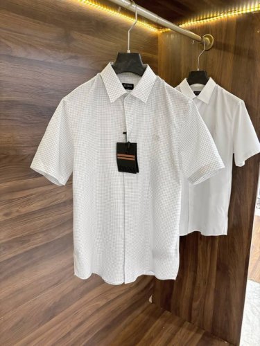 new# Zegna 杰尼亚 男士商务休闲格子短袖衬衫，顶级洋行渠道货，纯正血统品质，高端原厂代工出品，2 25年官方新品，口碑化经典产物！！ 格子衬衫作为公认