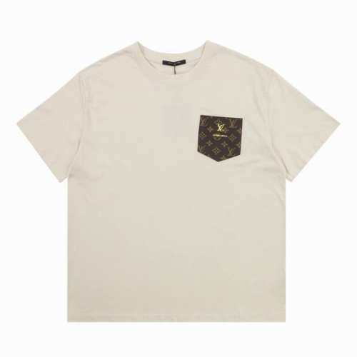Louis Vuitton 路易威登 口袋皮标老花情侣款短袖T恤 Size：S-L