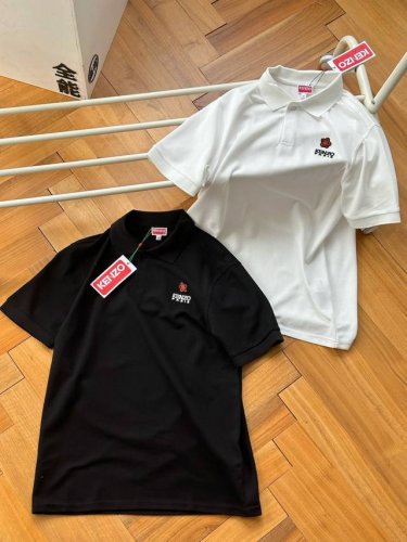 kenzo 高田贤三2025春夏新款海棠花元素男女同款Polo衫 黑色 白色 S~Xl 得物在售，原版面料 %珠地棉，原海棠花演绎Kenzo全新海棠花系列 全套