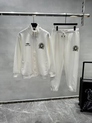 上衣 裤子 Balenciag*25S新款休闲天丝套装.采用本季度最新标图案，后背色彩层叠层次分明.立体感满满.属于男女通穿的基础款运动套装.拉锁外套.卫裤均采