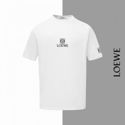 款号#Z83 罗意威多处小标字母刺绣圆领短袖 Loewe官网一致款式 面料：32支双纱280克纯棉面料 同缸同色织染螺纹 颜色一致 工艺：进口机器饱满刺绣工艺