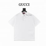 gucci 古驰 领口标识字母印花翻领Polo短袖 选用棉质珠地网眼布打造，定制材质260G长绒棉，衣领为双系统提花定织扁机制成，有弹性，不变形，衣服全部原生布