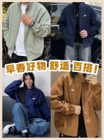 Nike耐克哈灵顿灯芯绒夹克宽松外套男24秋新款复古立领夹克外套 顶级品质 原版复刻灯芯绒宽松立领哈灵顿夹克 货号：Fz0632-370 此款采用日本进口细条纹