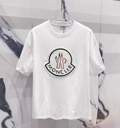 高品质 Moncler 蒙口毛巾绣大Logot桖， 25Ss春夏新品，官网旗舰店同步开售，M家经典大Logo，袖口章仔小标，非二次开发，原版成型，采用32支24