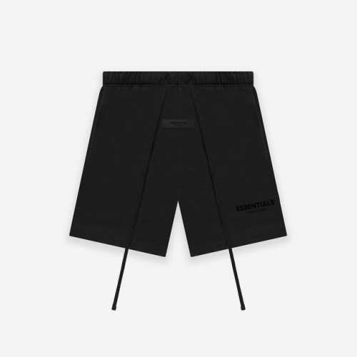 绿X版本 黑色 顶级版本FEAR OF GOD ESSENTIALS FOG小标植绒短裤男女情侣明星同款纯棉宽松透气休闲裤 第八季最新款植绒LOGO一出，可谓是