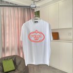 prad*普拉达2025夏季新款 个性字母Logo印花 定制面料300G 短袖T恤 男女同款 颜色: 黑色 白色 粉红色 铁灰色 尺码: S M L Xl Xx