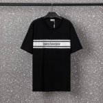 651#Dior（男女同款）32S双纱爽全棉270克重高品质专柜版经典款海军蓝色条纹“Christiandior”标志数码直喷工艺-颜色黑/白-码数Xs-L-P