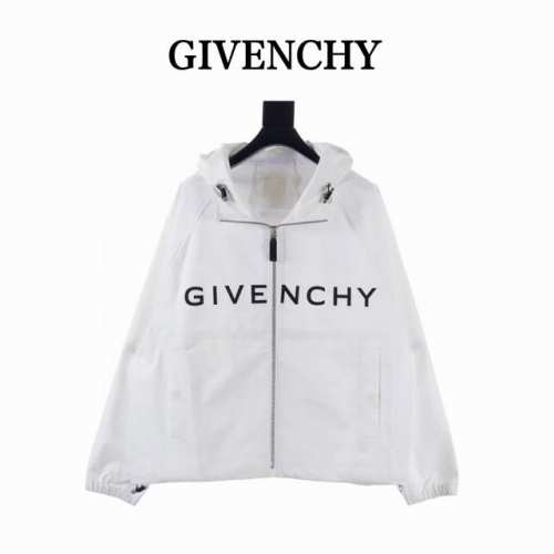 470 Givenchy纪梵希Gvc 字母Logo拉链夹克连帽外套 采用三合一75D梭织面料，在75D梭织面料采用三合一工艺， 优先将胶水均匀地涂布在需要复合的