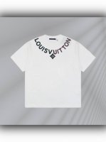 顶级最高版本 Lv路易威登Louis Vuitton 驴家1V 经典项链牙刷绣字母半袖T恤短袖 男女同款 情侣款 宽松版型 最高版本 原版面料 高版本 高品质