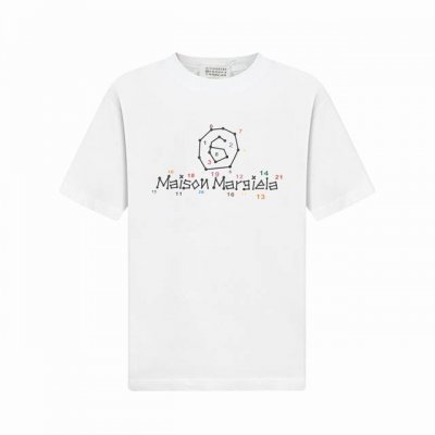 Madison Margiela 马吉拉 25Ss高版全新做法3D双重工艺，白墨+立体硅胶材质重工艺形成的Logo圆领短袖T恤。 定制240克同缸染面料 手感非