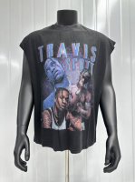 Vt006 Travis Scott斯科特Big Face人像演出限定浮夸搞怪印花复古水洗做旧无袖坎肩T恤 小领口设计 白墨数码直喷印花 手工磨破工艺 高街复古
