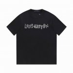 Lv24春夏系列 Louis Vuitton不规则标识经典Logo -采用双纱纯棉250G 还原Lv经典反袖做法 三标齐全 面料颜色定制定染 不缩水不退色 手感