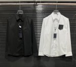 LV驴牌 25春夏新款 胸口压花皮牌口袋拼接 高品质长袖衬衫 码数：M-3Xl