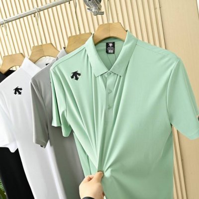 迪桑特夏季翻领polo衫短袖实拍细节图