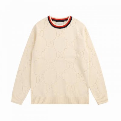 gucci古驰 连线镂空双G圆领毛衣 颜色 杏 码数 S M L Xl Xxl